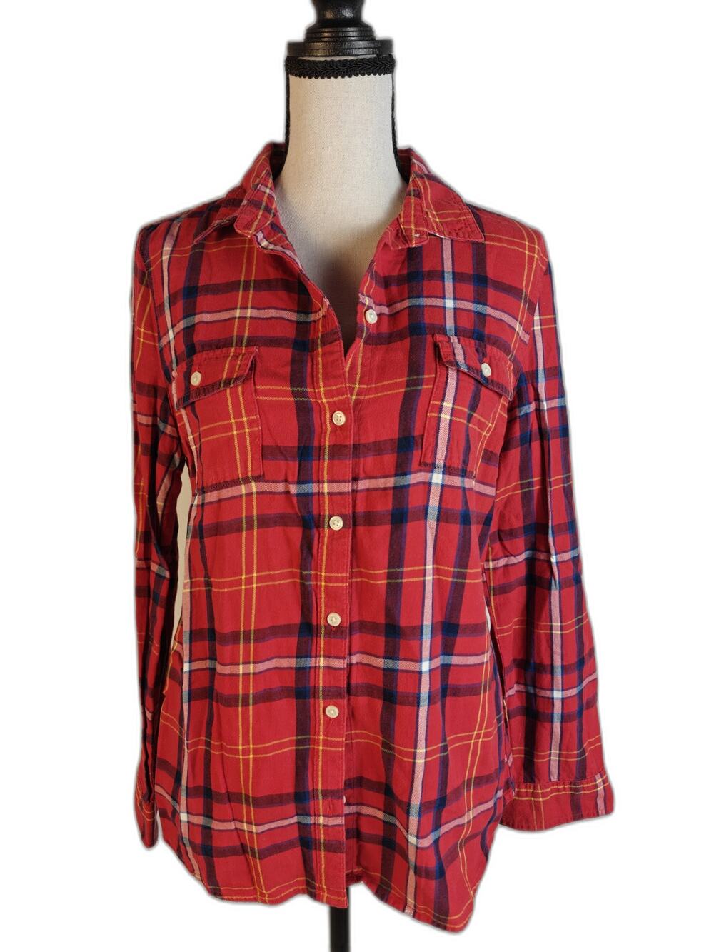 Women's, Old Navy, Button Front Shirt, Red, Size S